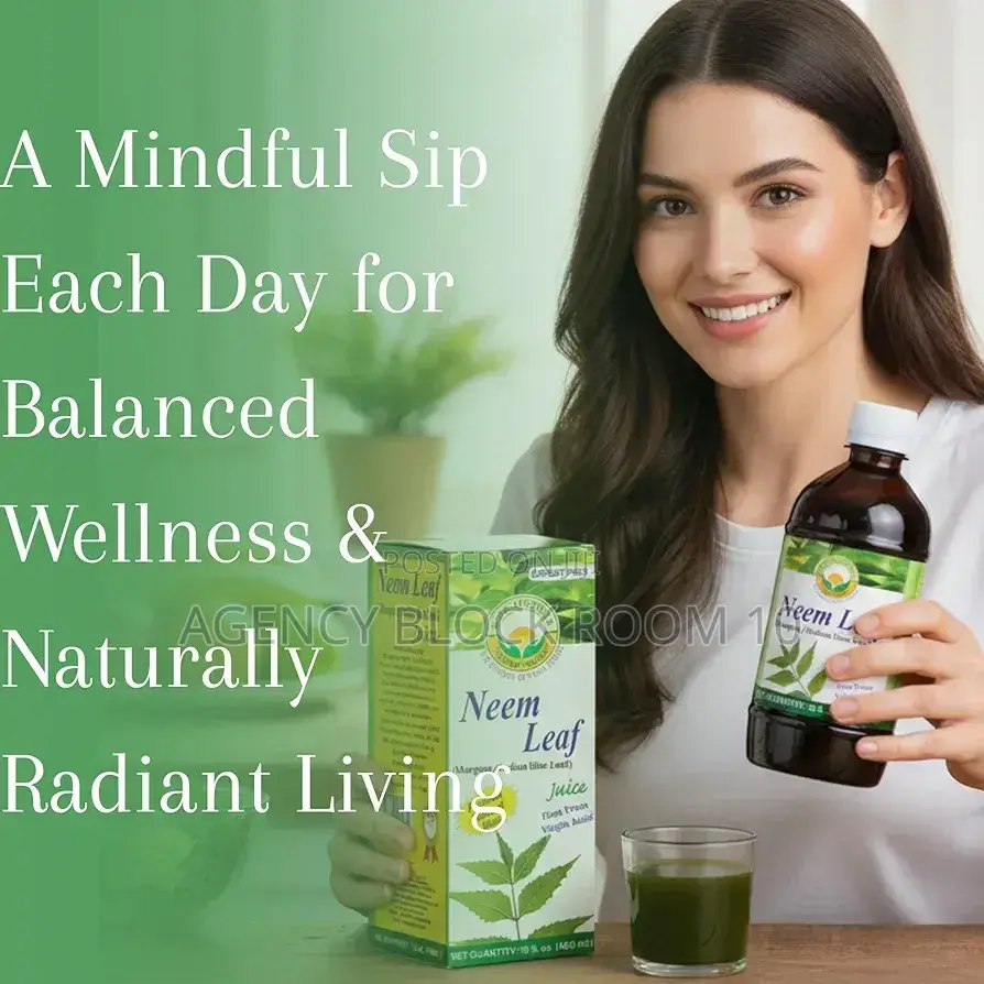 Neem Leaf Juice Natural Bitter Herbal Detox Drink, Supports Skin, Etc