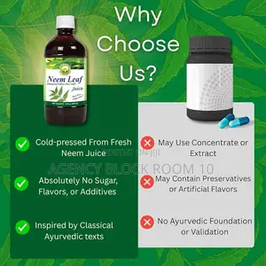 Neem Leaf Juice Natural Bitter Herbal Detox Drink, Supports Skin, Etc
