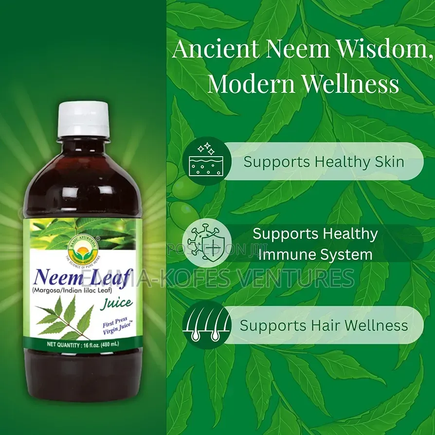 Neem Leaf Juice Natural Bitter Herbal Detox Drink, Supports Skin, Etc