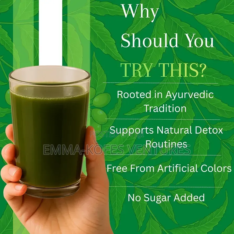 Neem Leaf Juice Natural Bitter Herbal Detox Drink, Supports Skin, Etc