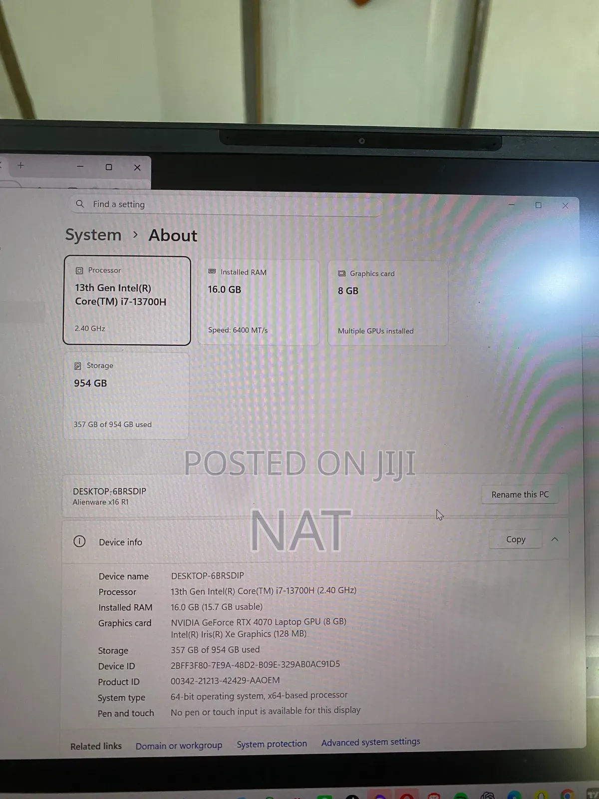 Laptop Alienware X16 r1 16GB Intel Core i7 SSD 1T