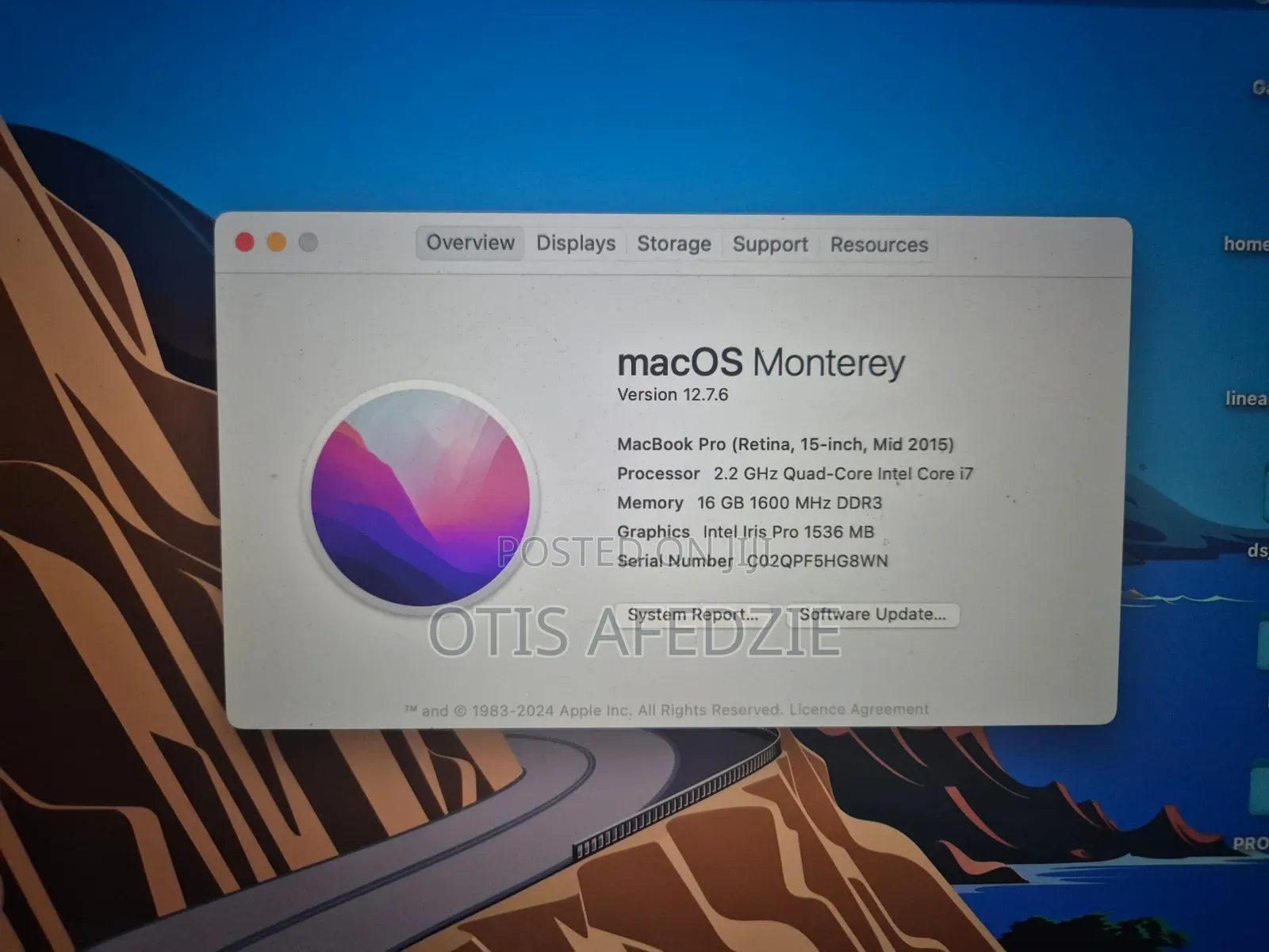Laptop Apple MacBook Pro 2015 16GB Intel Core i7 SSD 512GB