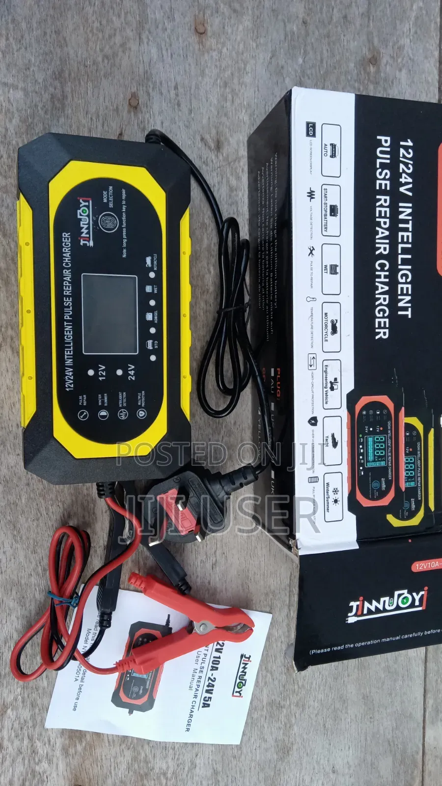 12v/24v Intelligent Pulse Battery Charger 10a/5a LCD Display