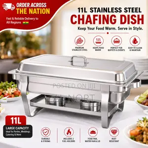 11L Stainless Steel Chafing Dish – Rectangular – Silver