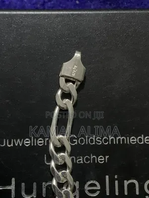 German FBM Solid 925 Silver Figaro ID Bracelet (Full Luxury Box Set)
‎