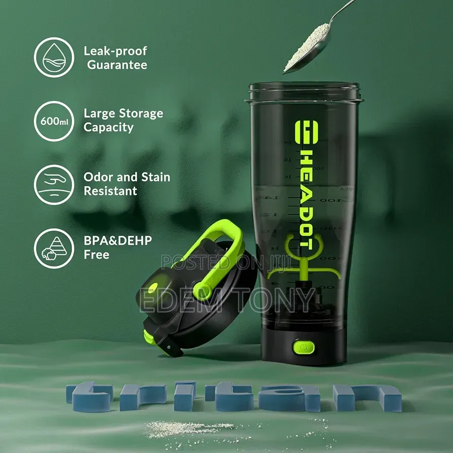 HeaDot Rechargeable Electric Protein Shaker Bottle