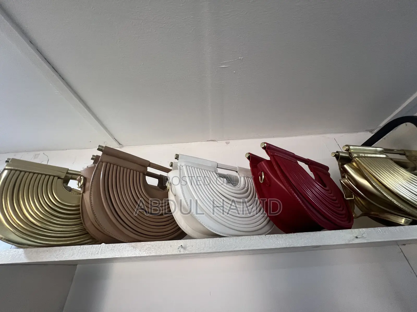 Wave/Accordion PleatedHalf-Moon Top Handle Bag"
