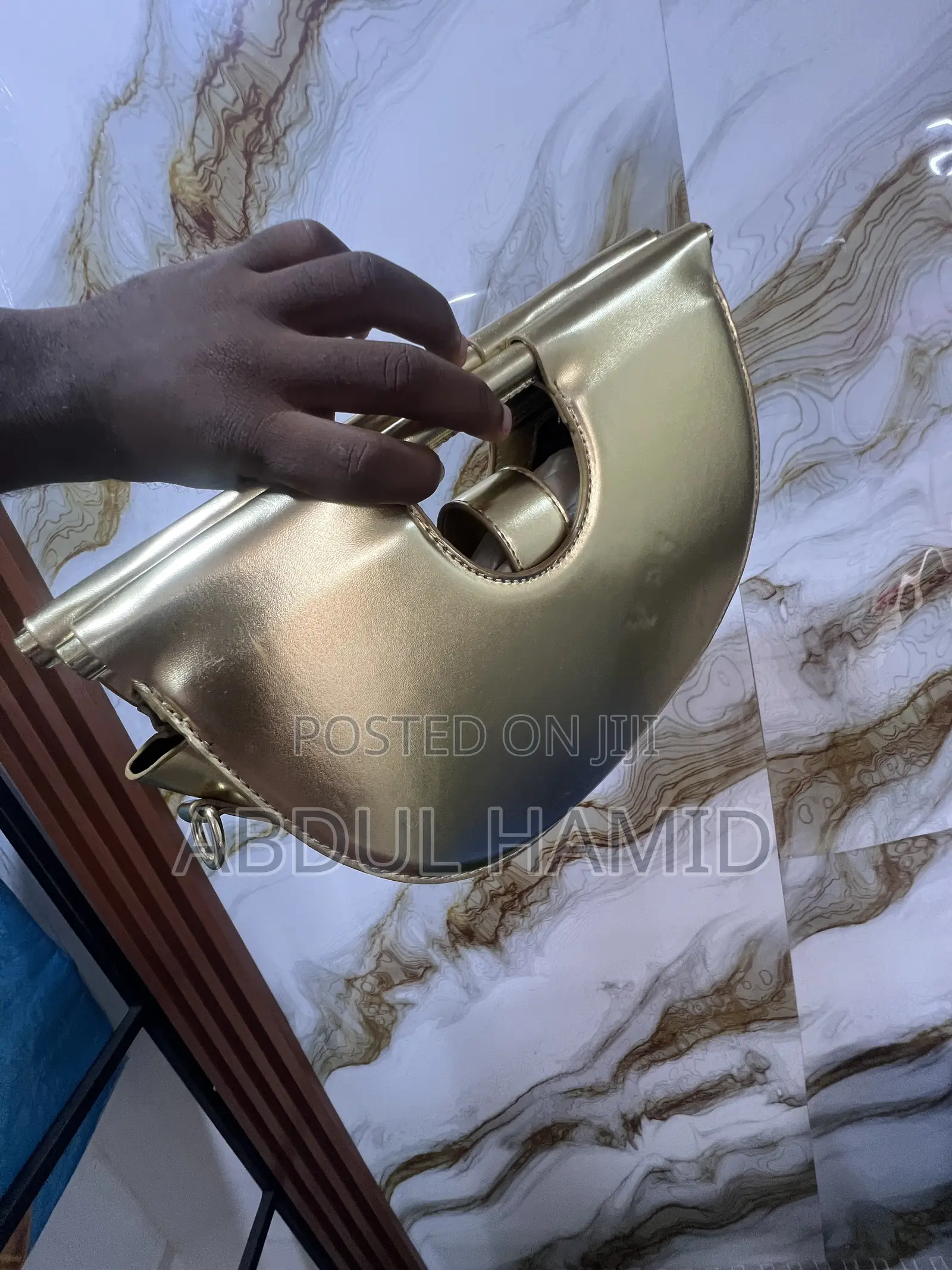 Wave/Accordion PleatedHalf-Moon Top Handle Bag"