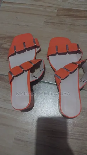 Orange Block Heels