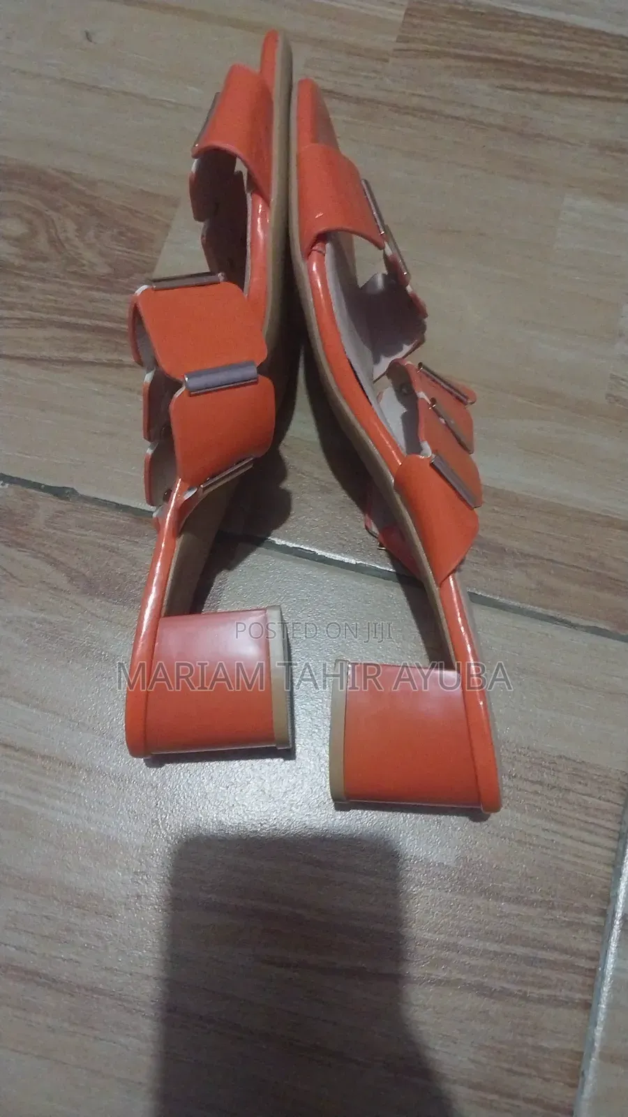 Orange Block Heels