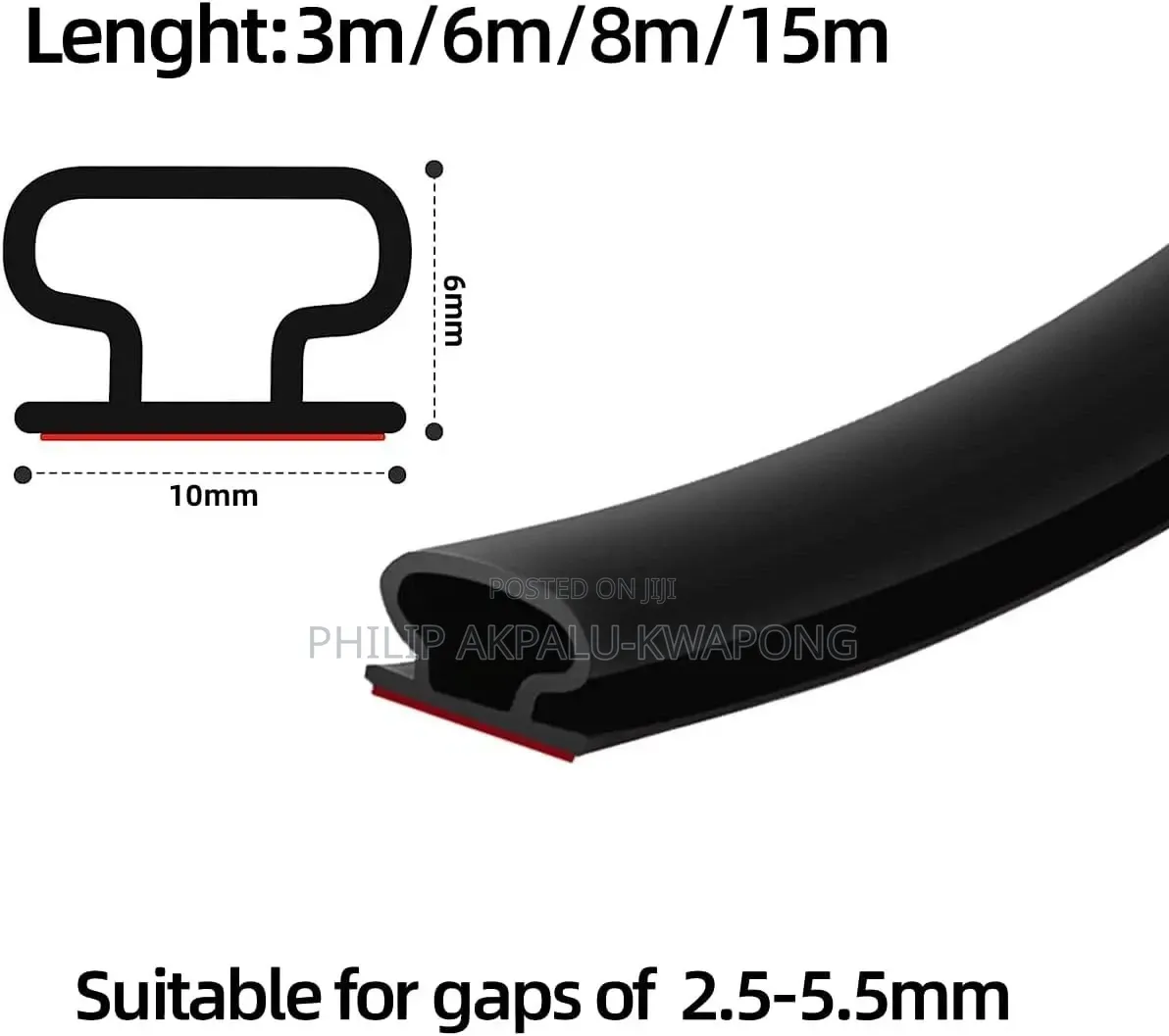 Self-Adhesive D-Shape Rubber Weather Stripping Strip