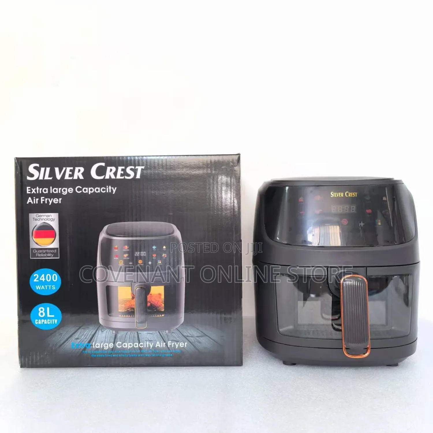 8L Transparent Silver Crest Extra Large Capacity Air Fryer.