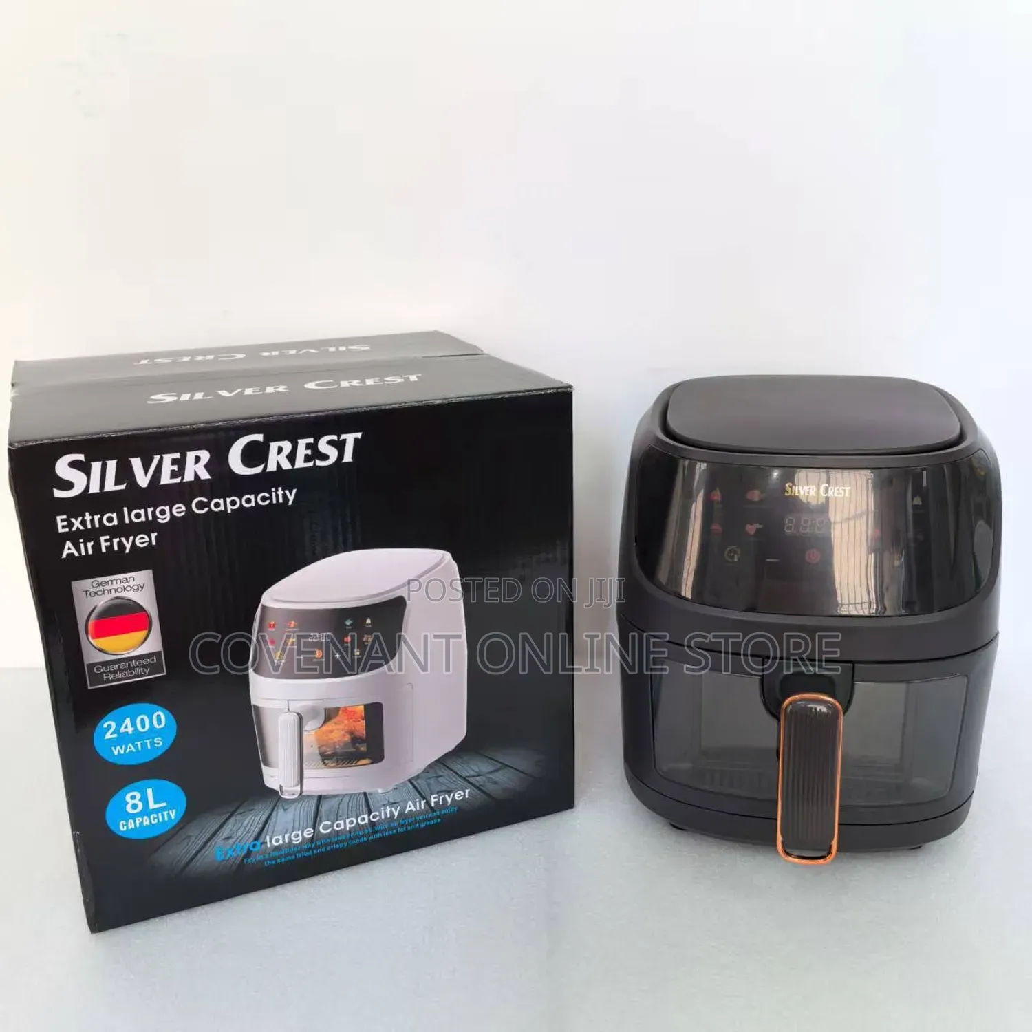 8L Transparent Silver Crest Extra Large Capacity Air Fryer.