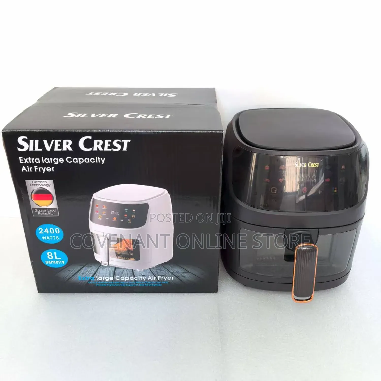 8L Transparent Silver Crest Extra Large Capacity Air Fryer.