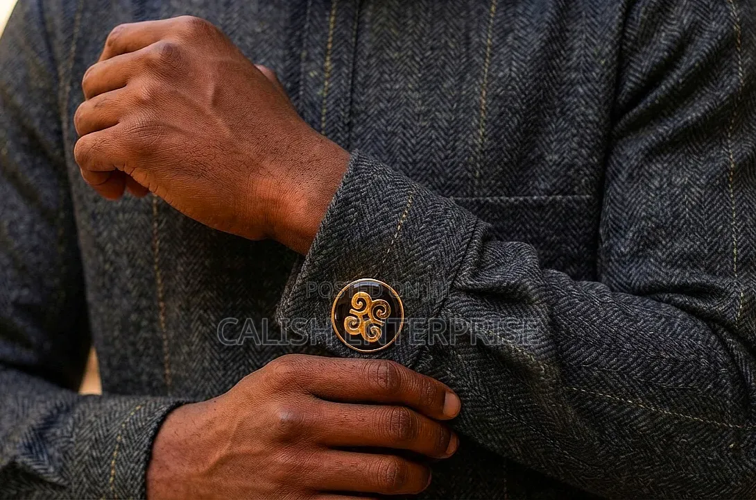 Premium Ghana-Inspired Cufflink Lapel Pin Set(Free Delivery)