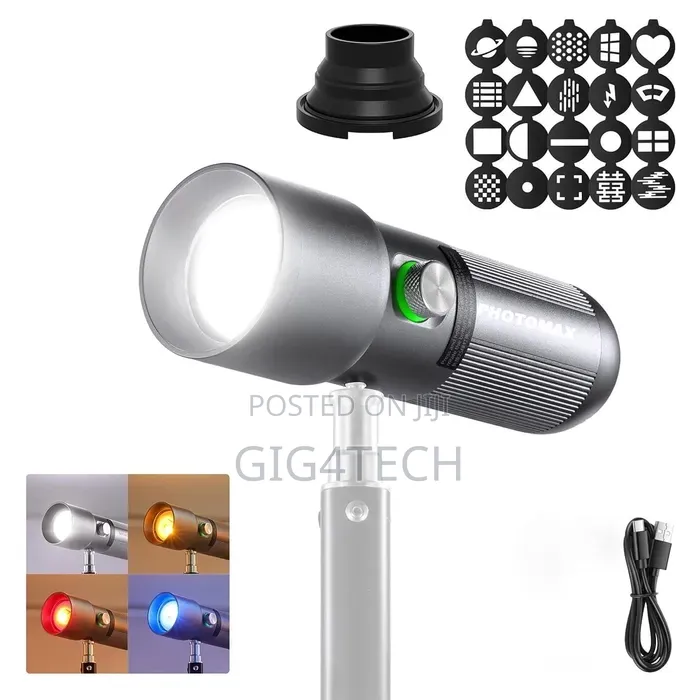 M-10 Portable Snoot Flashlight for Photography – 10W LED Spotlight