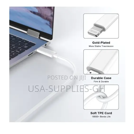 Apple MFi Certified Lightning to HDMI 6.6 Ft Cable for iPhone From Usa