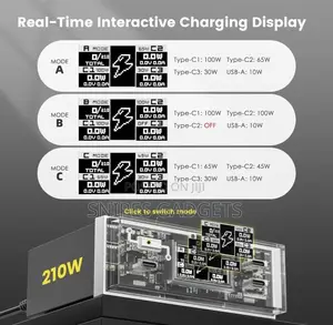 HUNDA Supercharger Station 210W 4 Ports USB C a Desktop Charging Hub