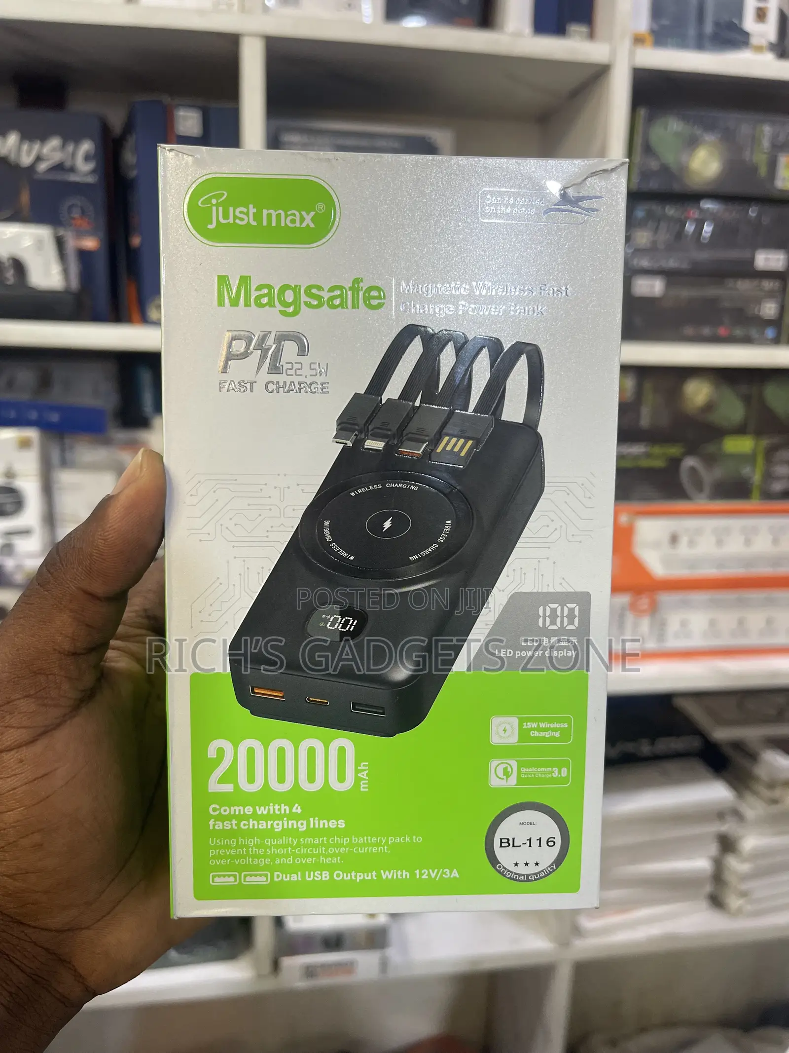 Just Max 20,000mAh MagSafe Wireless Power Bank – Fast Charge