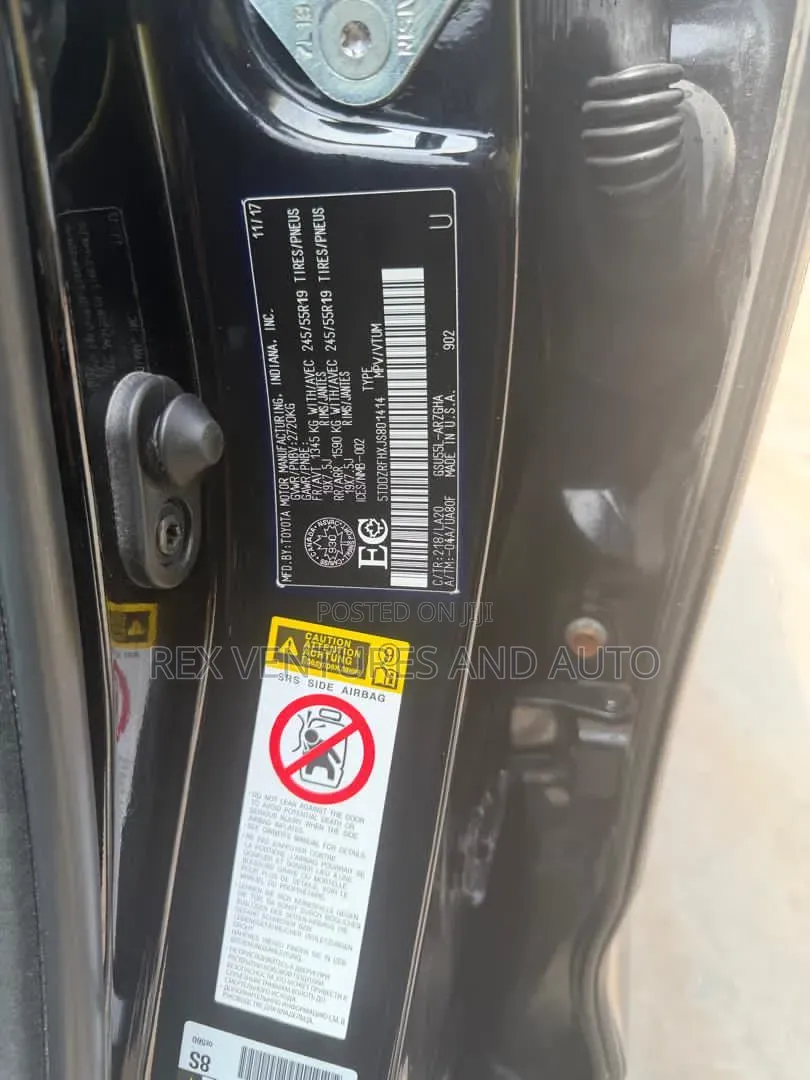 Toyota Highlander Limited 4x2 V6 (3.5L 6cyl 8A) 2018 Black