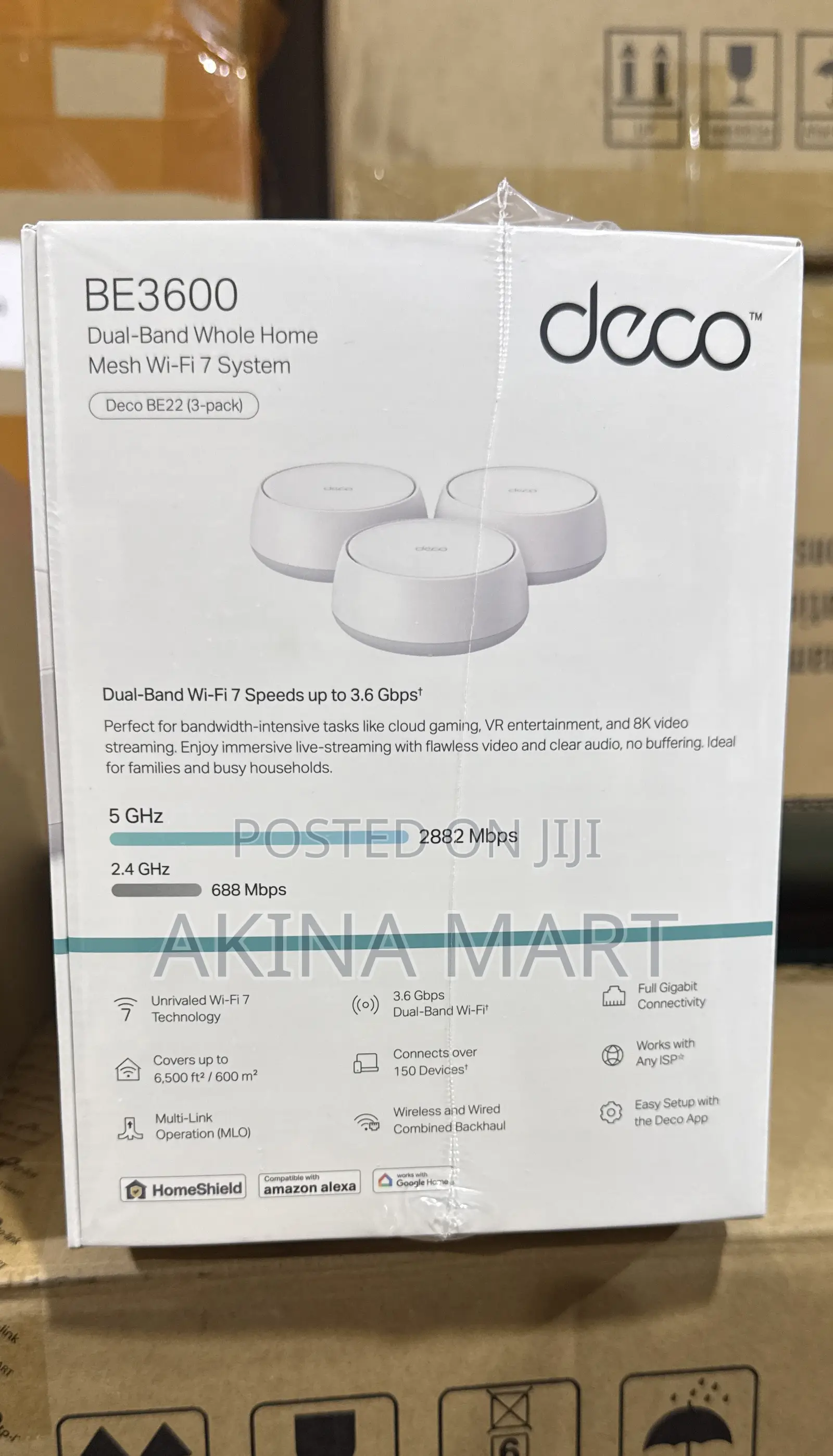 TP-Link Deco Be22 (3 Pack) Dual Band Whole Home Mesh Wifi 7 System