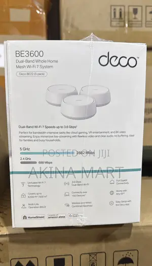 TP-Link Deco Be22 (3 Pack) Dual Band Whole Home Mesh Wifi 7 System