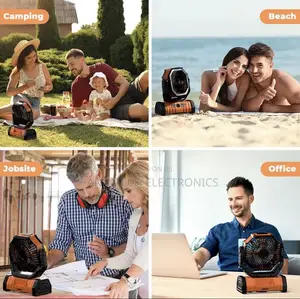 Rechargeable Fan With Led Light Power Bank –