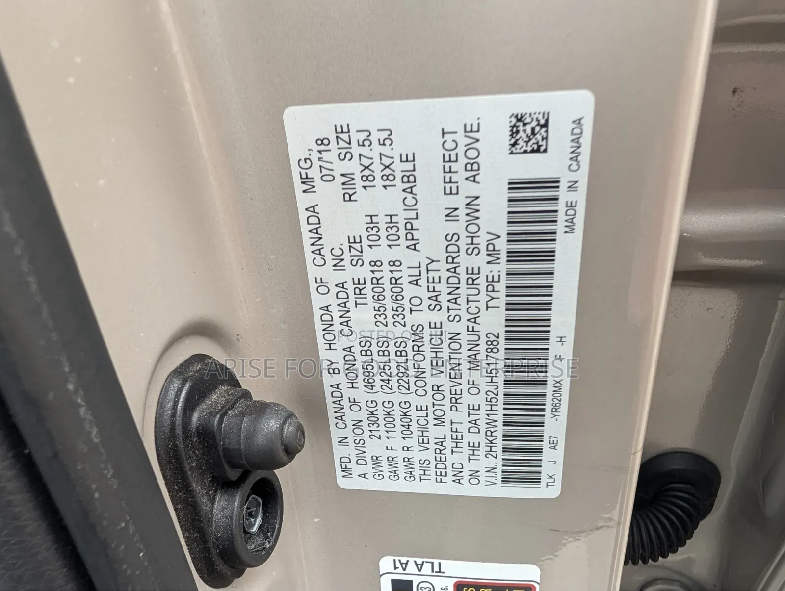 Honda CR-V 2018 Beige