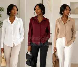 She by as Women’S Embroidered Buttoned Shirt - Formal Office Wear