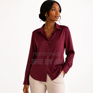 She by as Women’S Embroidered Buttoned Shirt - Formal Office Wear