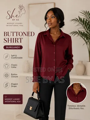 She by as Women’S Embroidered Buttoned Shirt - Formal Office Wear