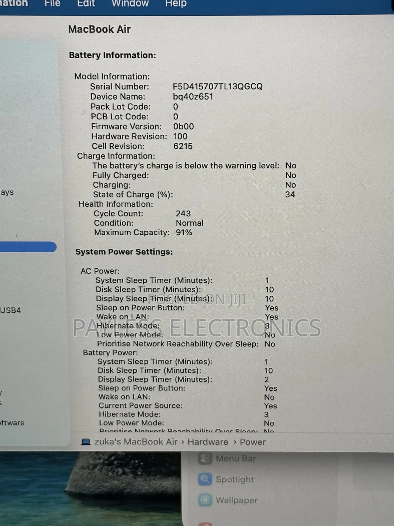 Laptop Apple MacBook Air 2022 M2 8GB Apple M2 SSD 256GB