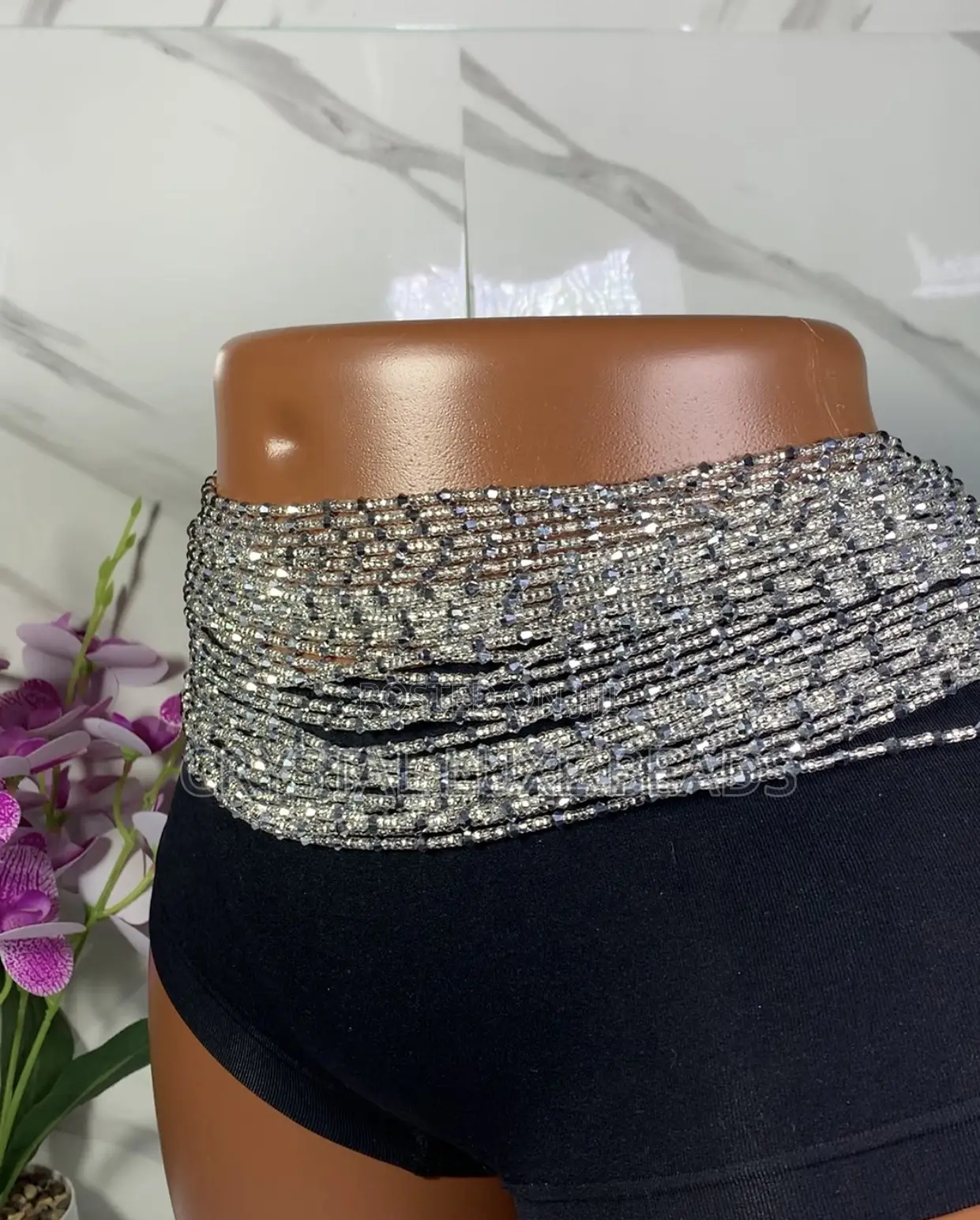 Sliver Tiny Crystal Waist Beads