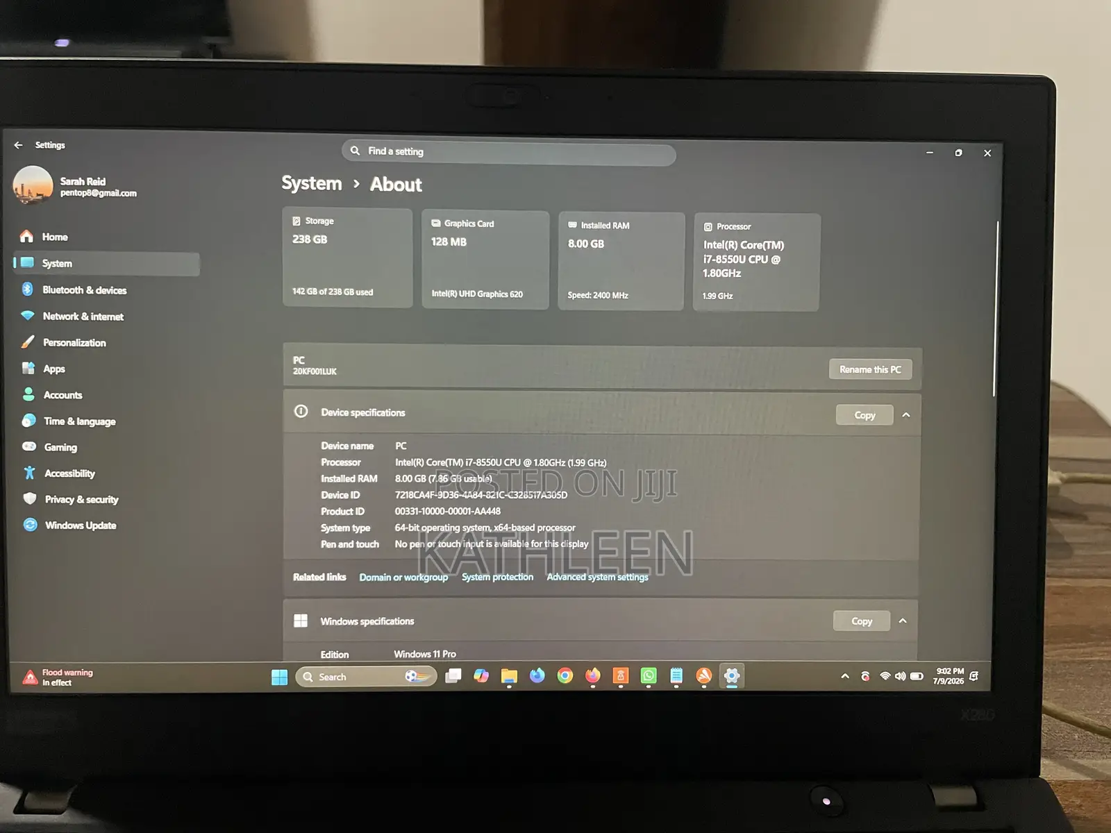 Laptop Lenovo ThinkPad X280 8GB Intel Core i7 SSD 256GB