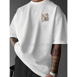 Men’s Oversized Graphic T-Shirt – Bear Print Streetwear (Beige)