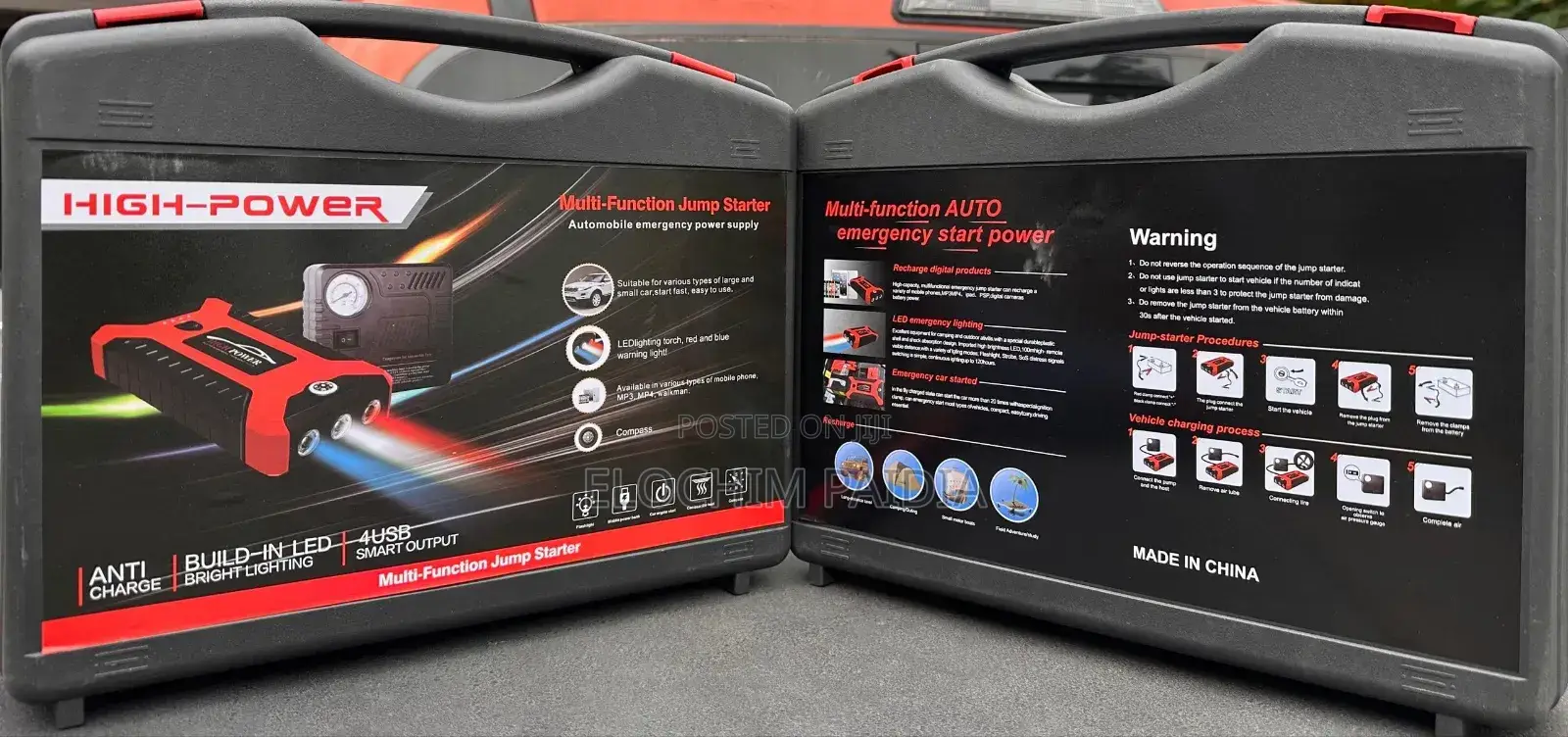 Portable Tire Inflator and Jumpstarter