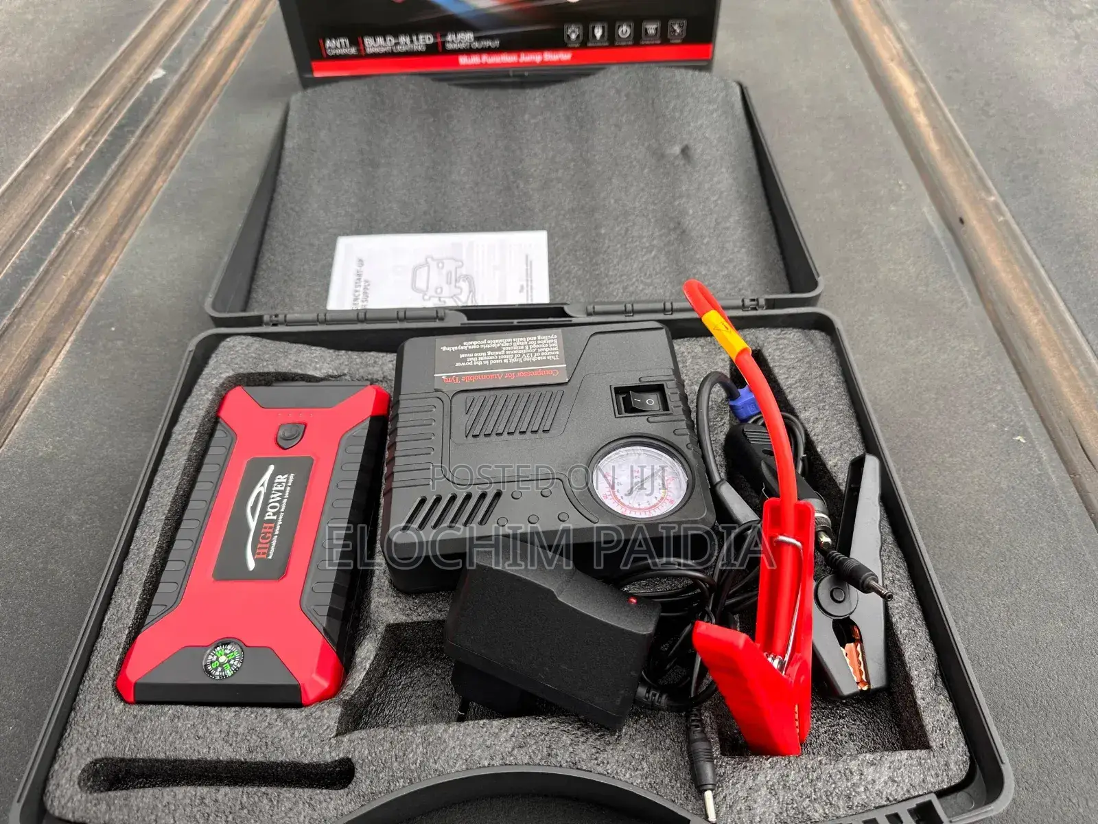 Portable Tire Inflator and Jumpstarter