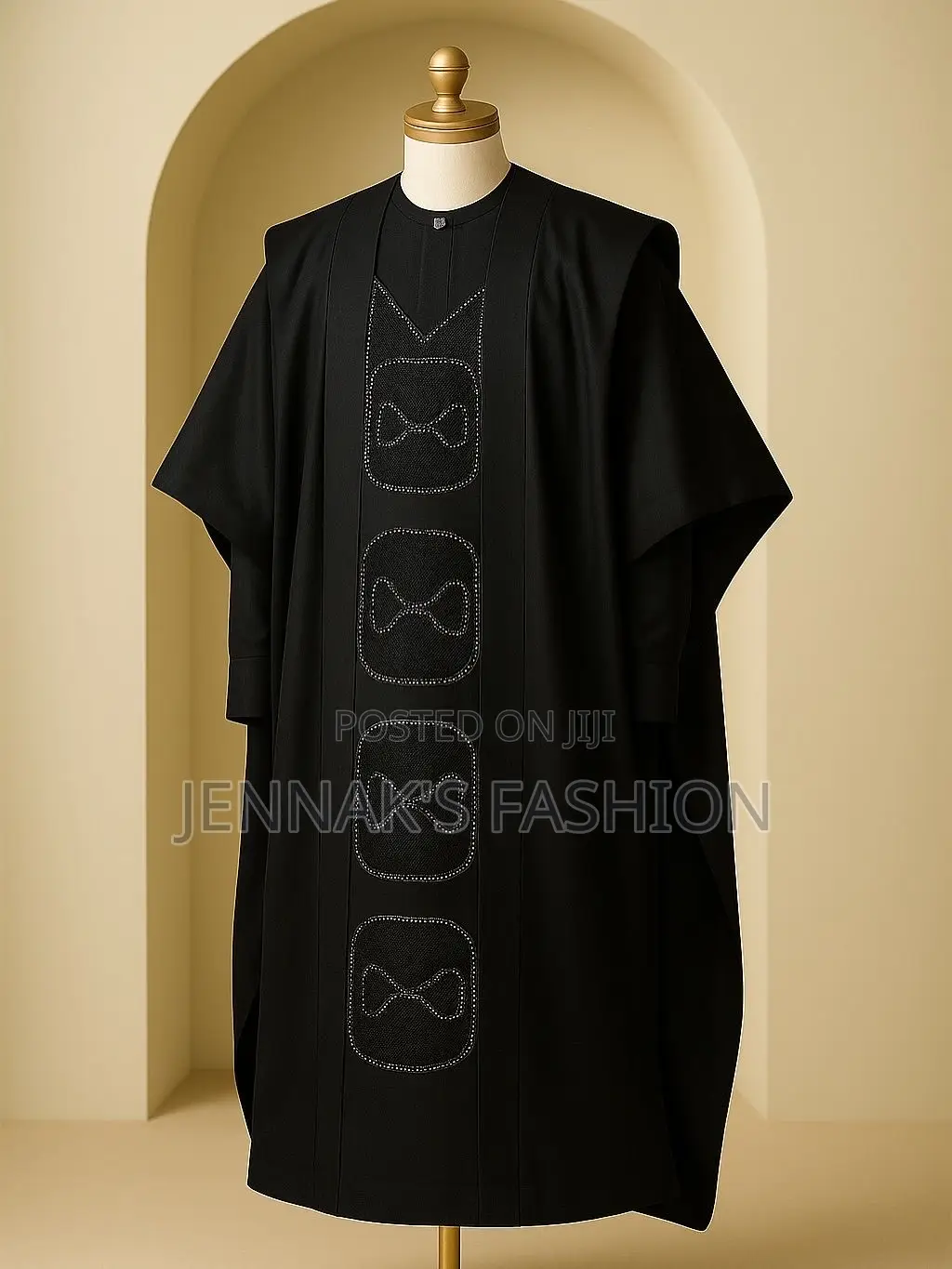 Quality Men’s Navy Blue 3 Pieces Agbada