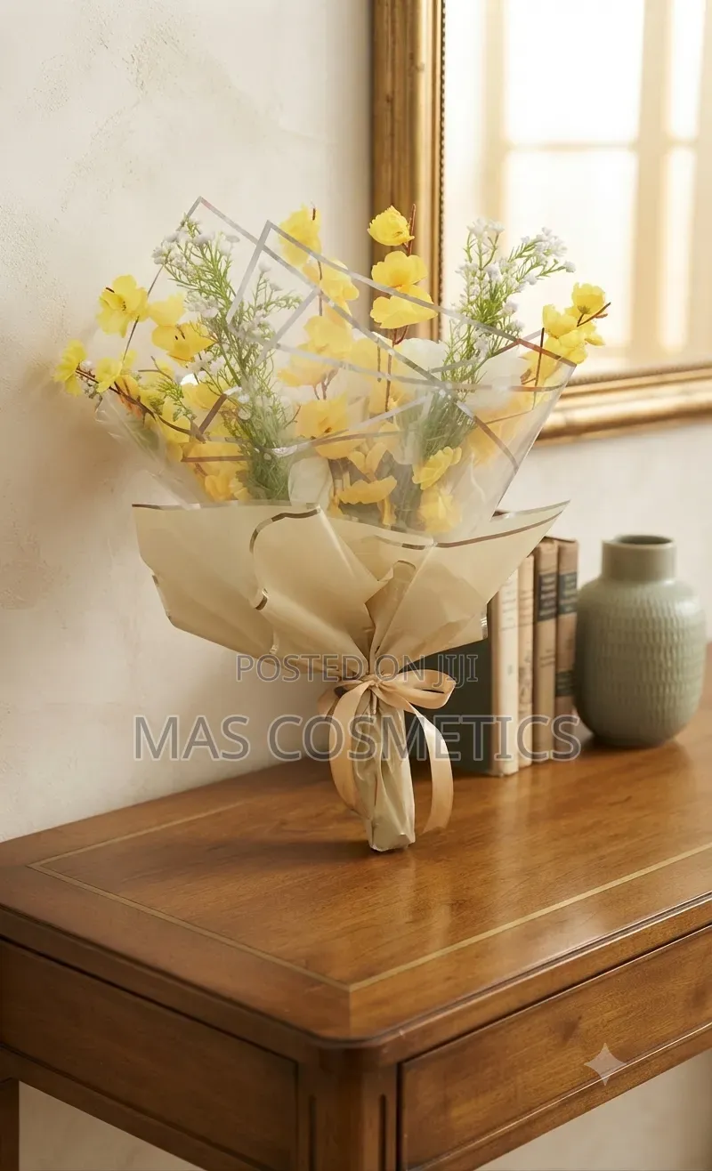 Artificial Bouquet Flowers White Yellow