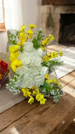 Artificial Bouquet Flowers White Yellow