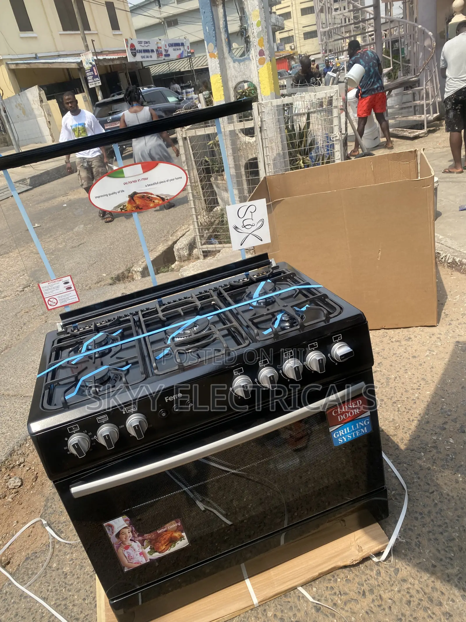 Sleek Ferre 5burner GasCookerOven Grill