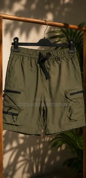 Navy Green Cargo Shorts