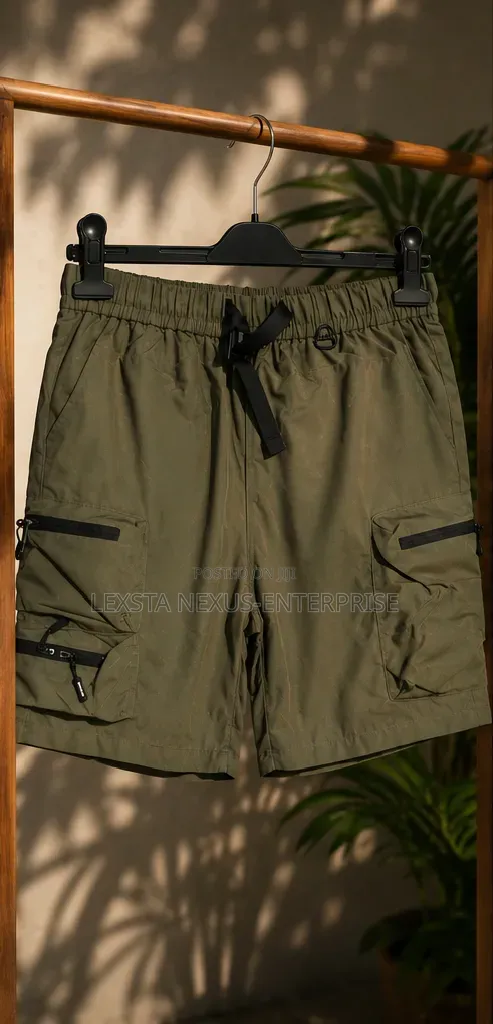Navy Green Cargo Shorts