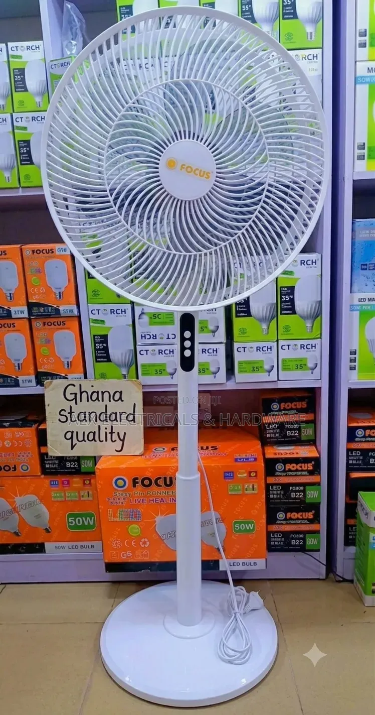 FOCUS FS16 Standing Fan F1688 – White, Adjustable Height