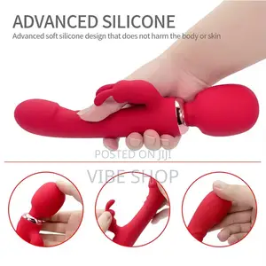 3-in-1 Rabbit Vibrator Wand – Clitoral + G‐Spot + Wand Massage