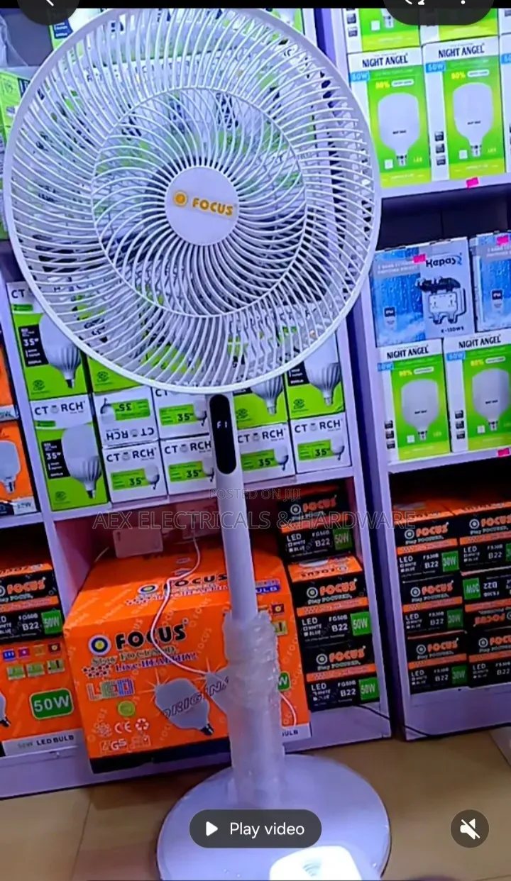 FOCUS Standing Fan – Digital Touch Control With Remote, White