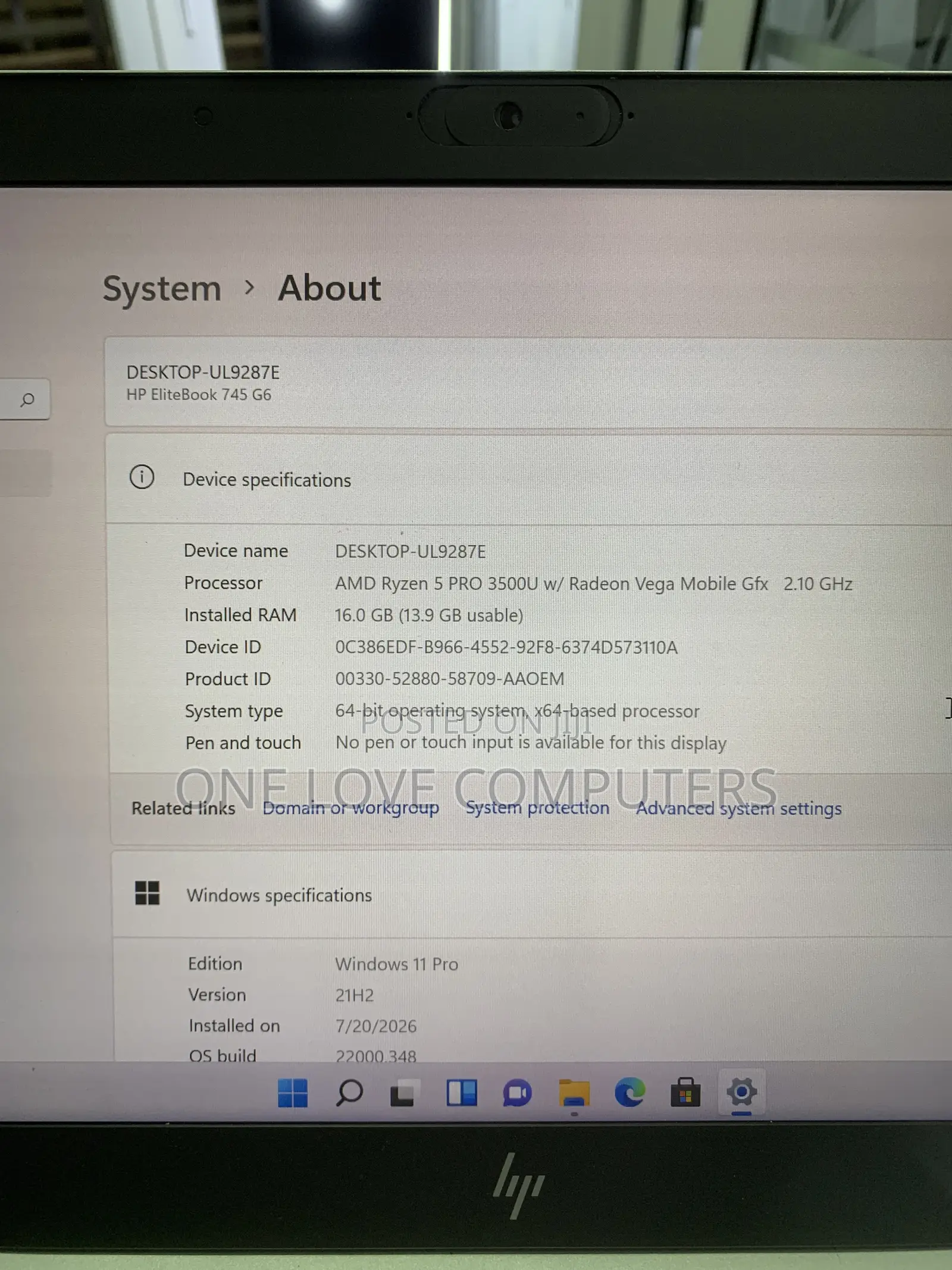 Laptop HP EliteBook 745 G6 16GB AMD Ryzen 5 SSD 256GB