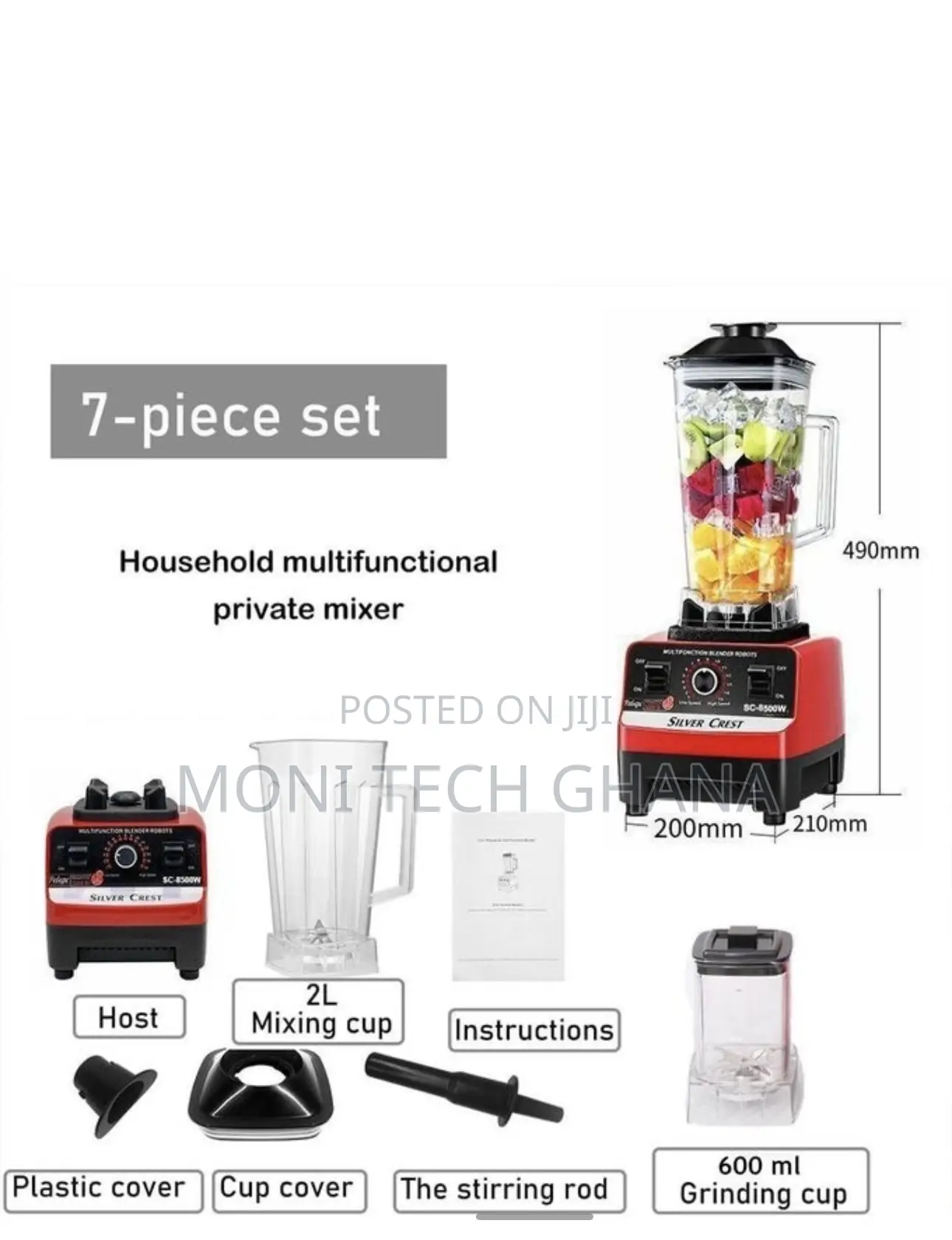 SILVER CREST 2L Industrial 8500W Food Crusher/Blender 2 in 1
