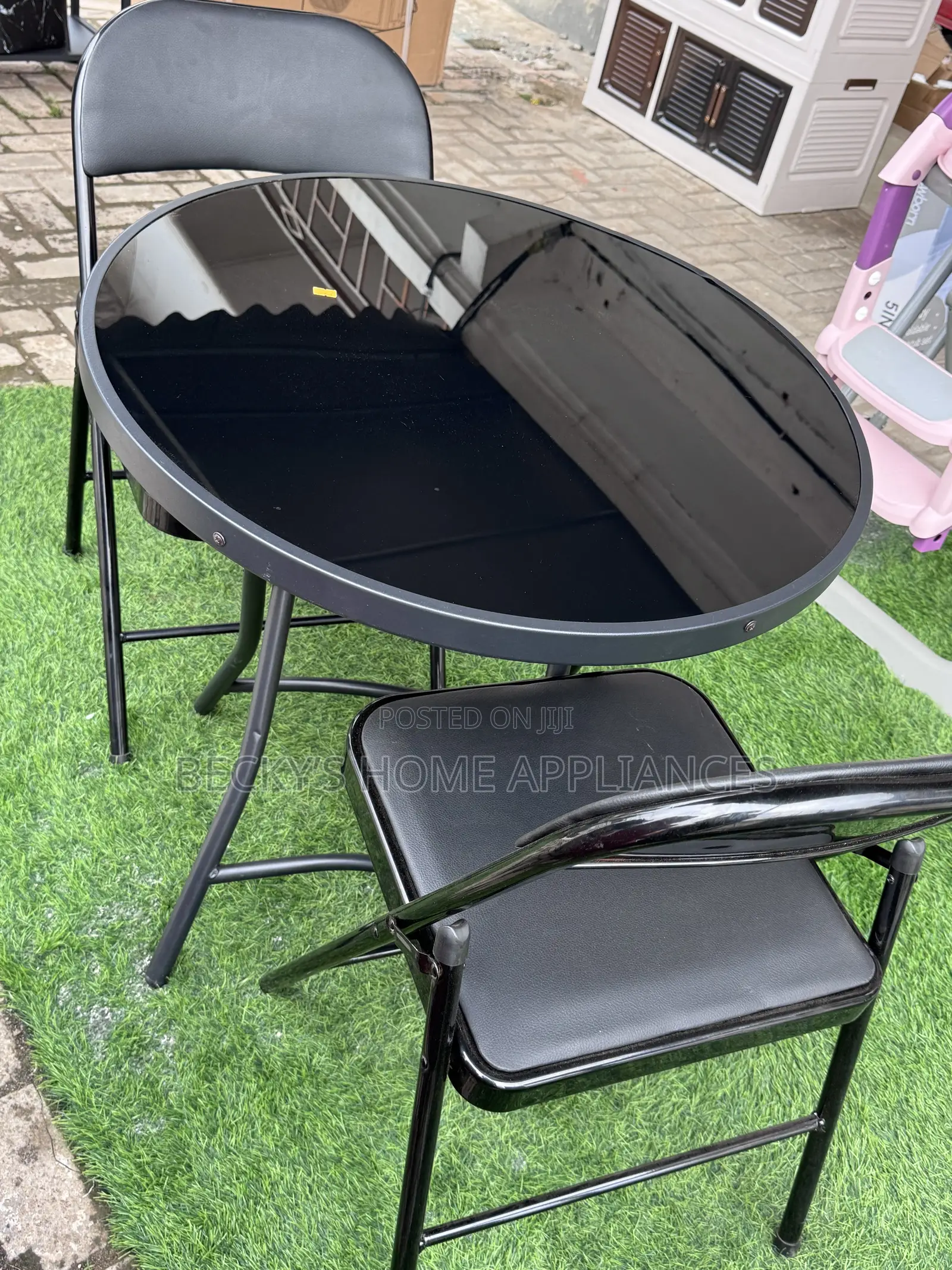 Foldable Glass Table and Chair
