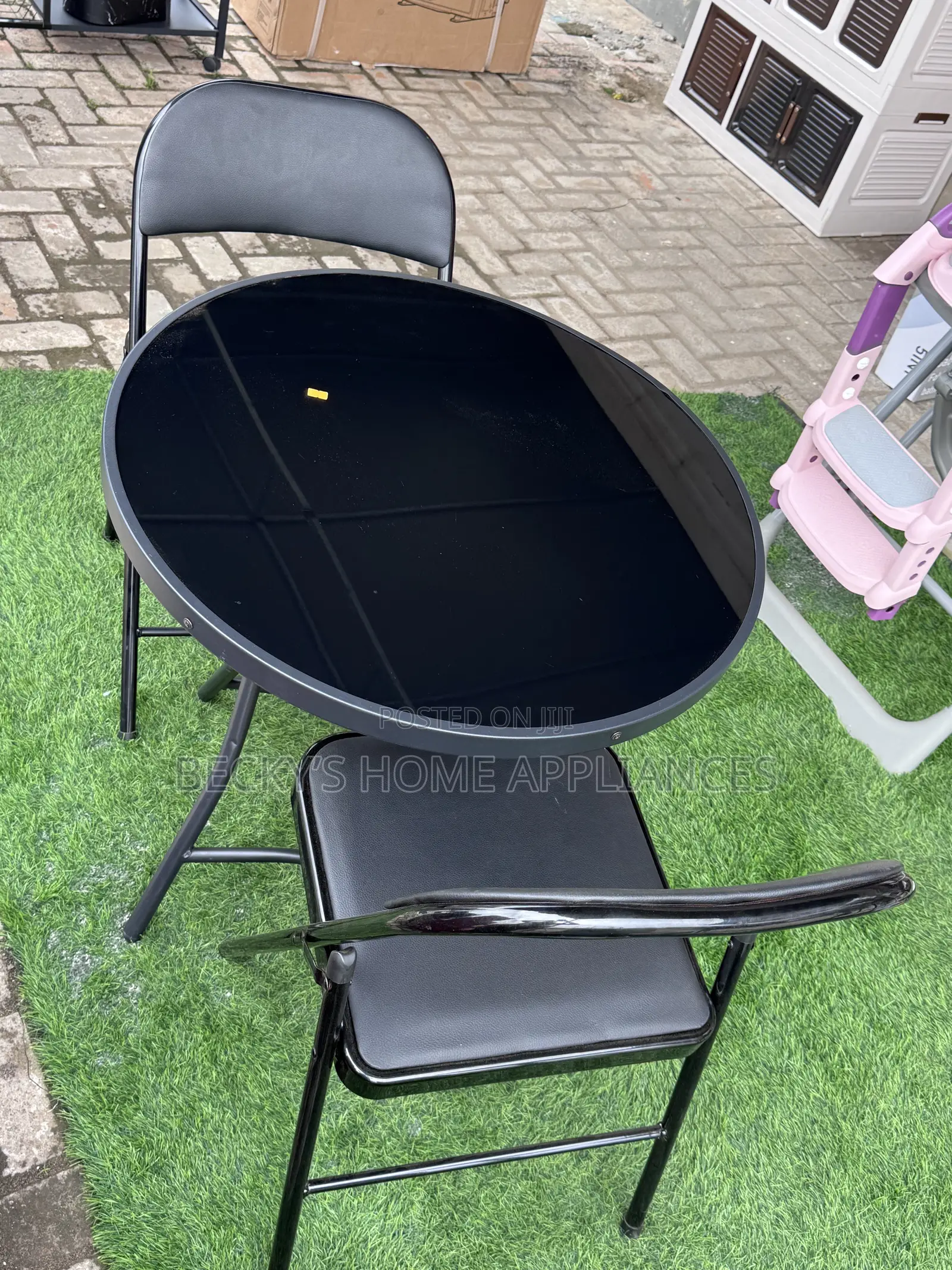 Foldable Glass Table and Chair